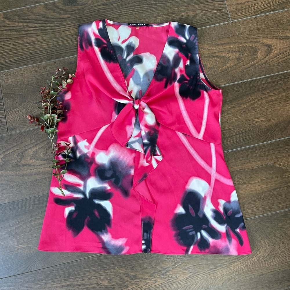 Elie Tahari silk floral blouse